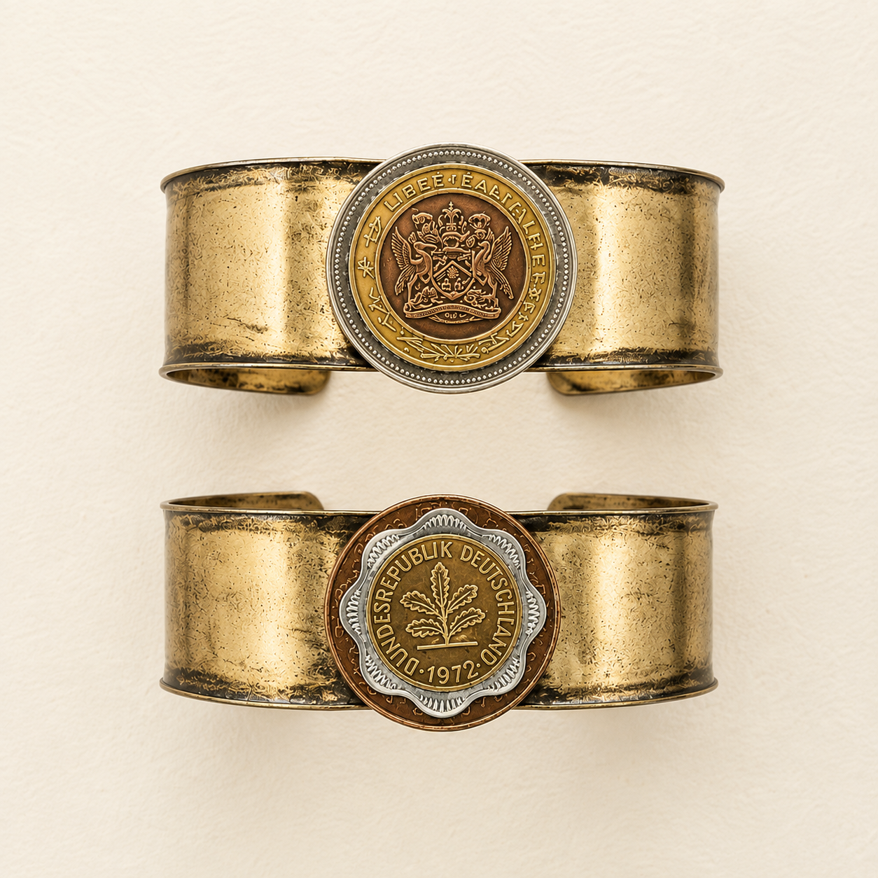 Layered Coins Cuff Bracelet