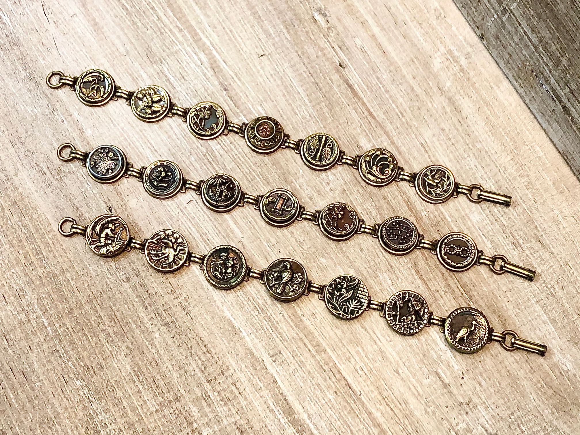 Antique button bracelet on sale