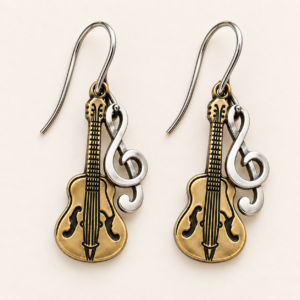 Music City Guitar & Treble Clef Earrings