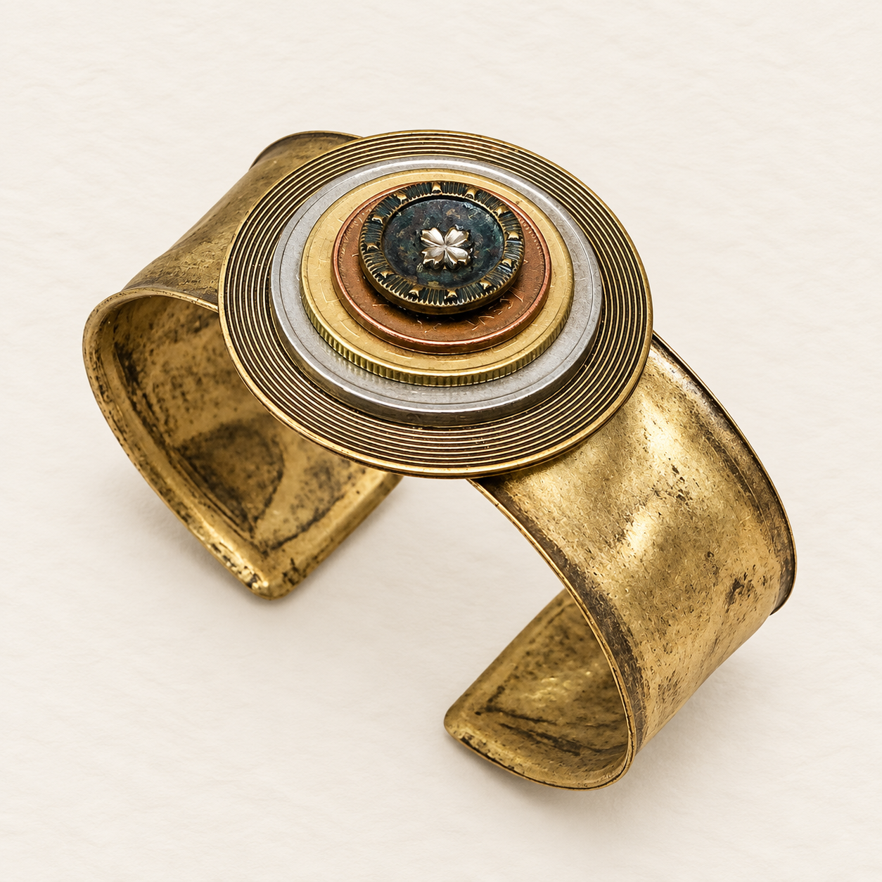 Victorian Picture Button & Coin Cuff - Image 3