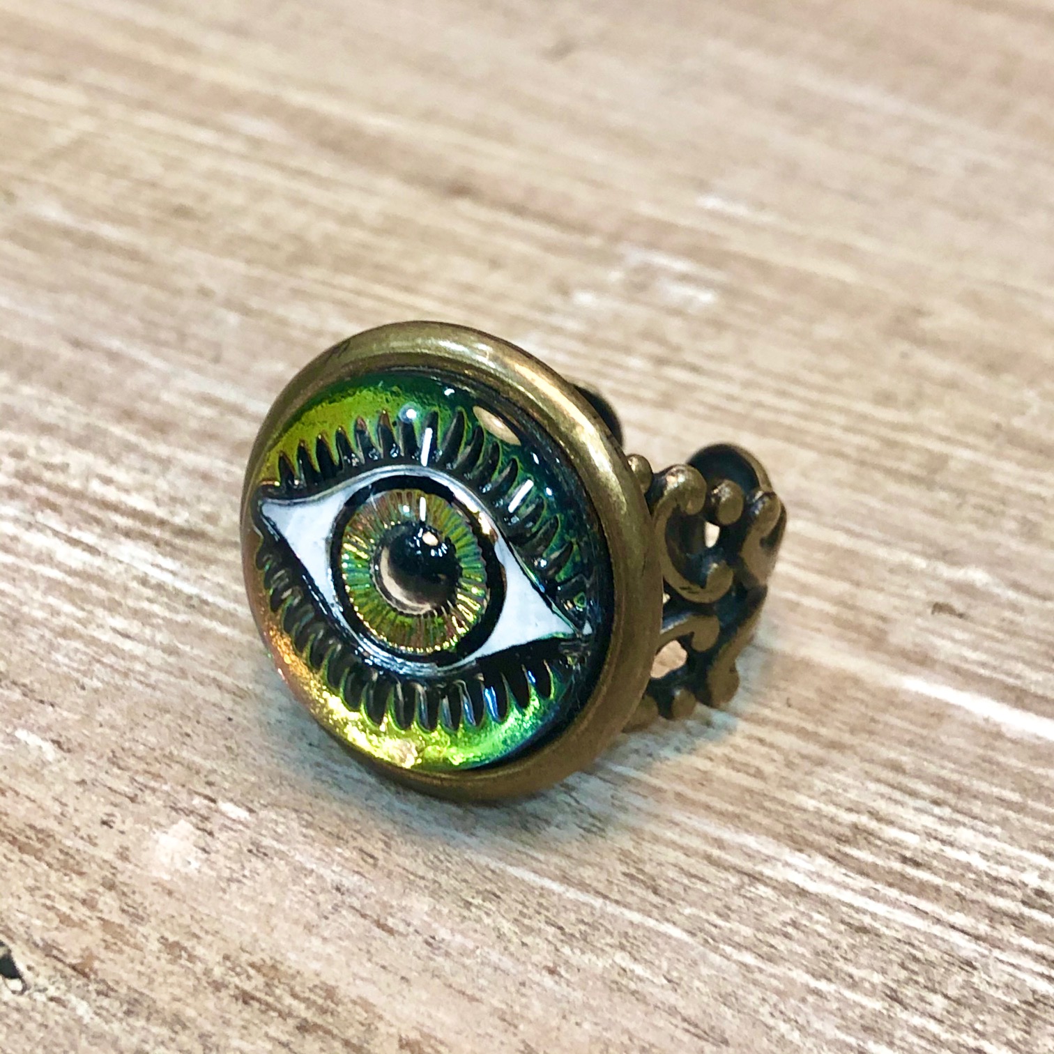 Vintage Glass Evil Eye Ring lorraine frances