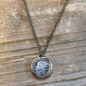 Mercury Dime Bezel Necklace
