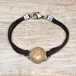 Vintage Coin Deerskin Bracelet