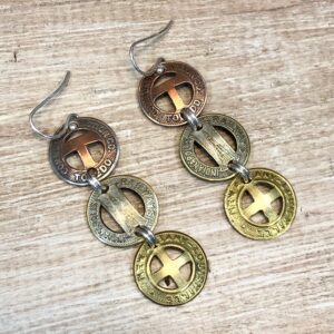 Vintage Token Triple Earrings