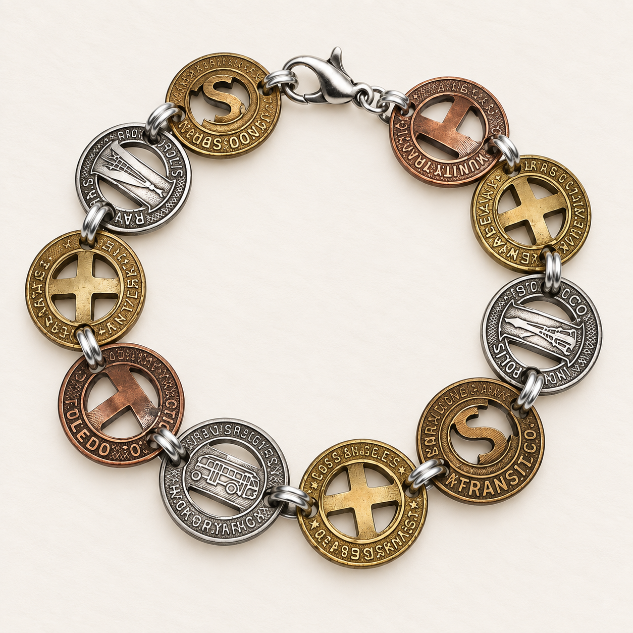 Vintage Transit Token Link Bracele
