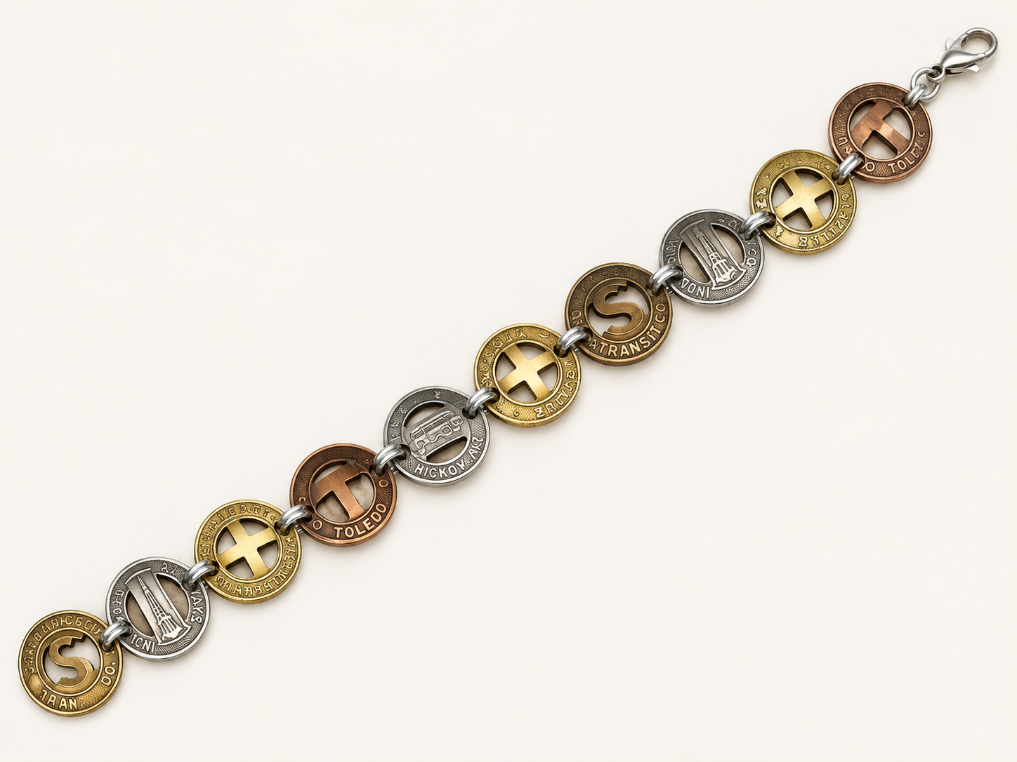 Vintage Transit Token Link Bracele - Image 3