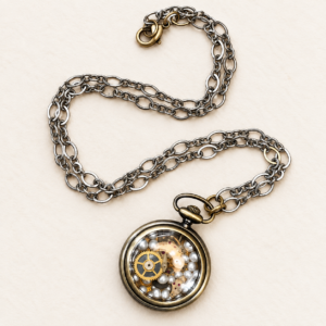 Pearls of Time Pocket Watch Necklace.