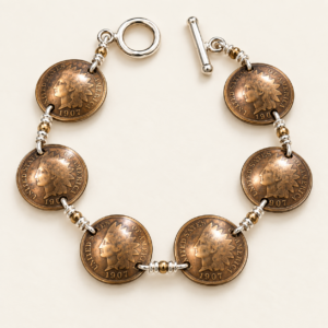 Wire-Wrapped Indian Head Penny Bracelet