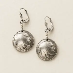 Indian Head Nickel Wire Wrapped Earrings