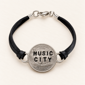 Tennessee State Quarter “Music City” Deerskin Bracelet