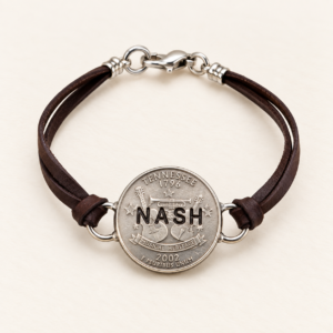 Tennessee State Quarter “NASH” Deerskin Bracelet