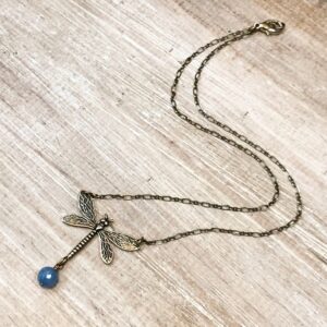 Dragonfly Gemstone Necklace