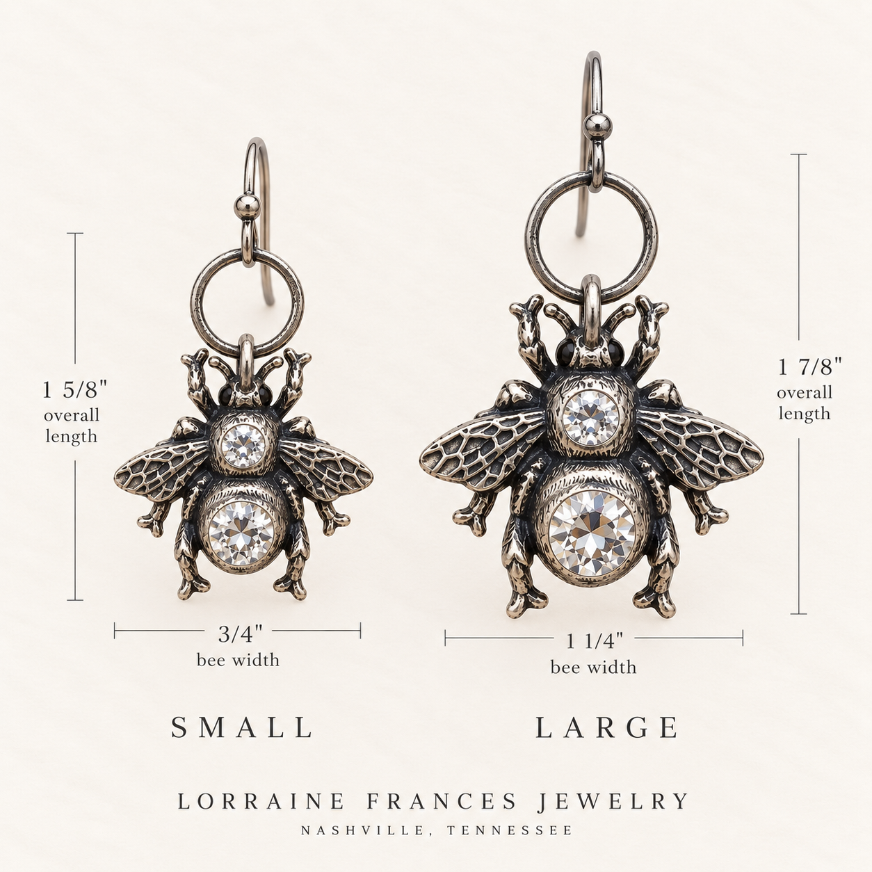 Sweet Bee Crystal Earrings - Image 3