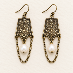 Deco Floral & Pearl Earrings