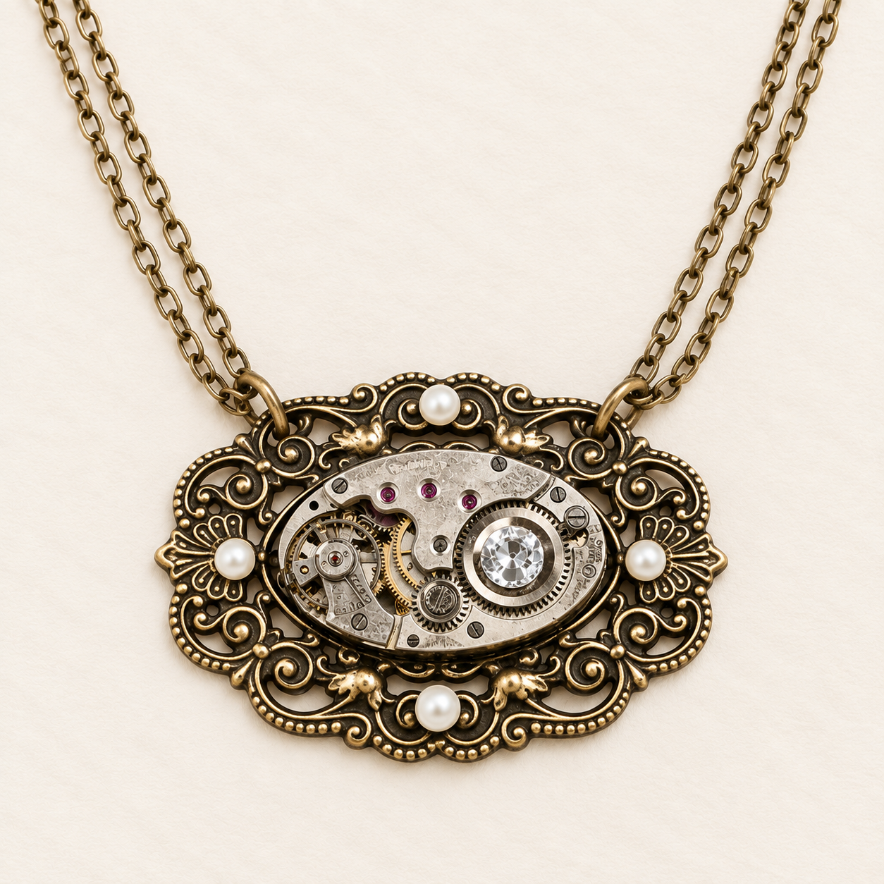 Movement Filigree & Pearl Necklace - Image 2