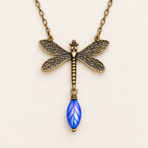 Sapphire Wing Dragonfly Necklace