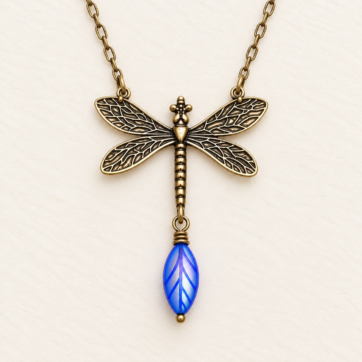 Sapphire Wing Dragonfly Necklace