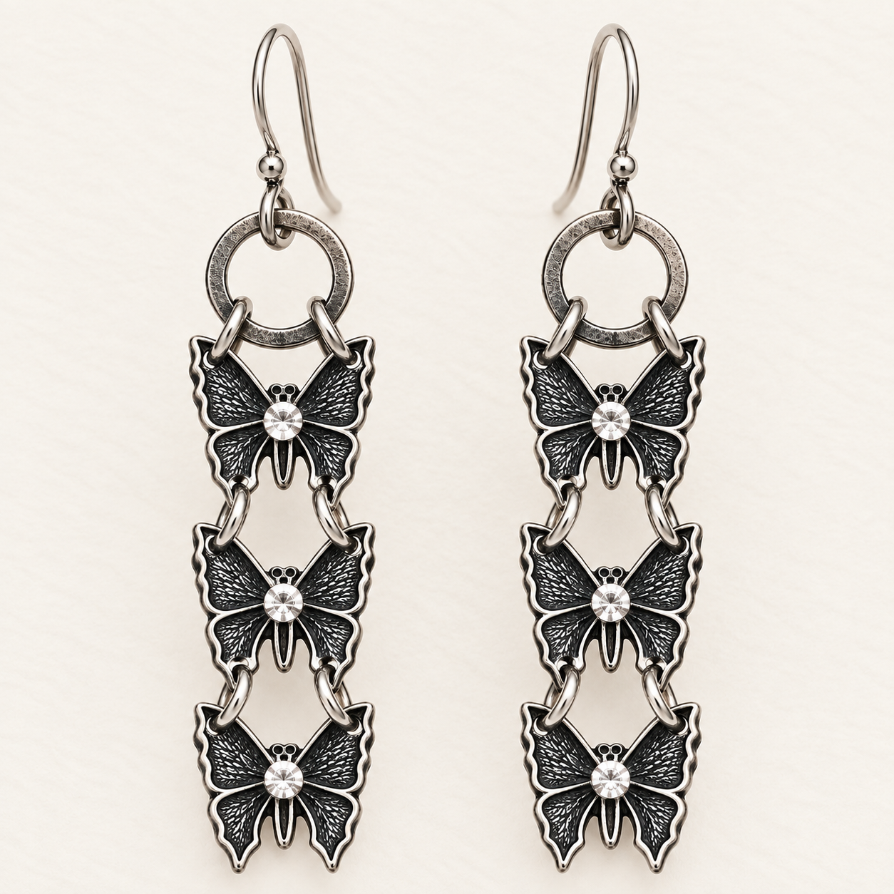 Baby Butterfly Triple Earrings