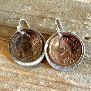 Indian Head Penny & Sterling Earrings