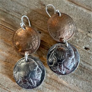 Indian Head Penny & Nickel Earrings