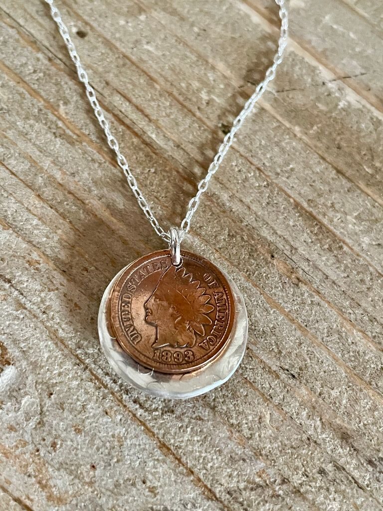 Indian Head Penny & Sterling Necklace