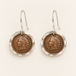 Indian Head Penny & Sterling Earrings