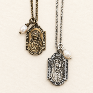 Jesus & Mary Medallion Necklace