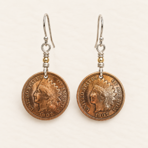 Wire Wrapped Indian Head Penny Earring