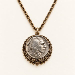Indian Head Nickel Filigree Necklace