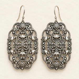 Victorian Lace Oval Earrings