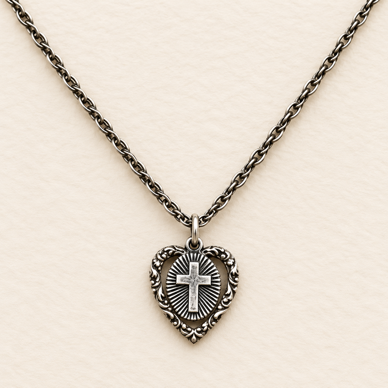 Petite Cross My Heart Necklace