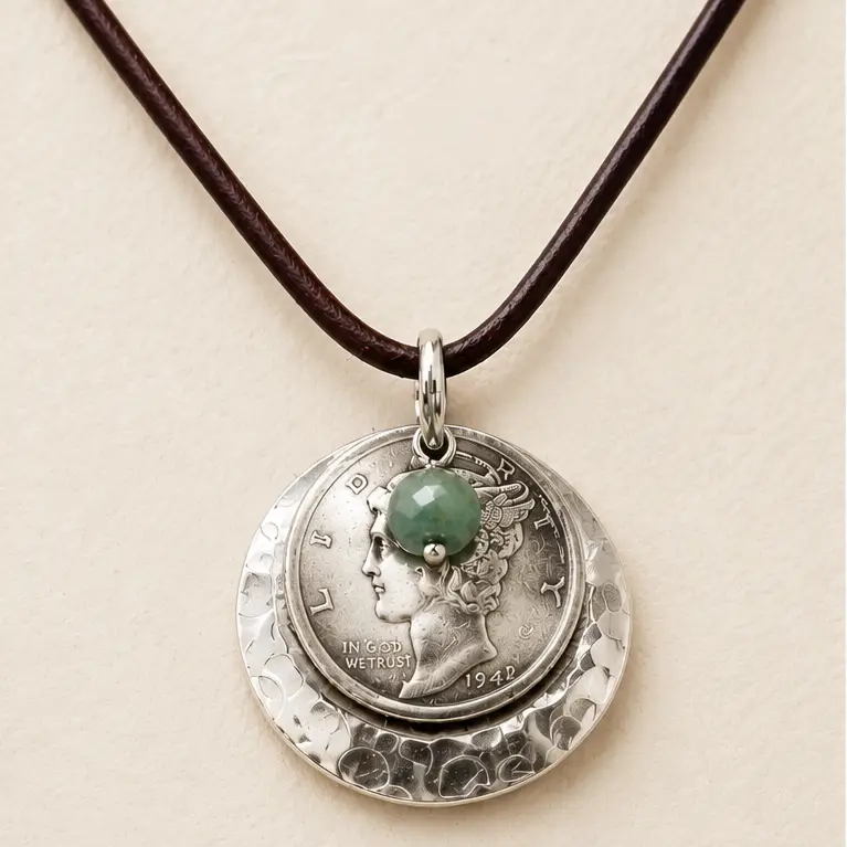 Mercury Dime Deerskin Necklace