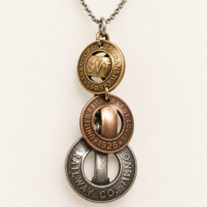 Vintage Transit Token Charm Necklace