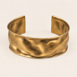 Crinkled Brass Cuff Bracelet