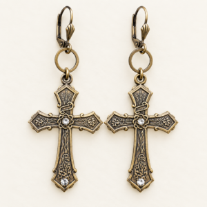Victorian Cross Halo Earrings