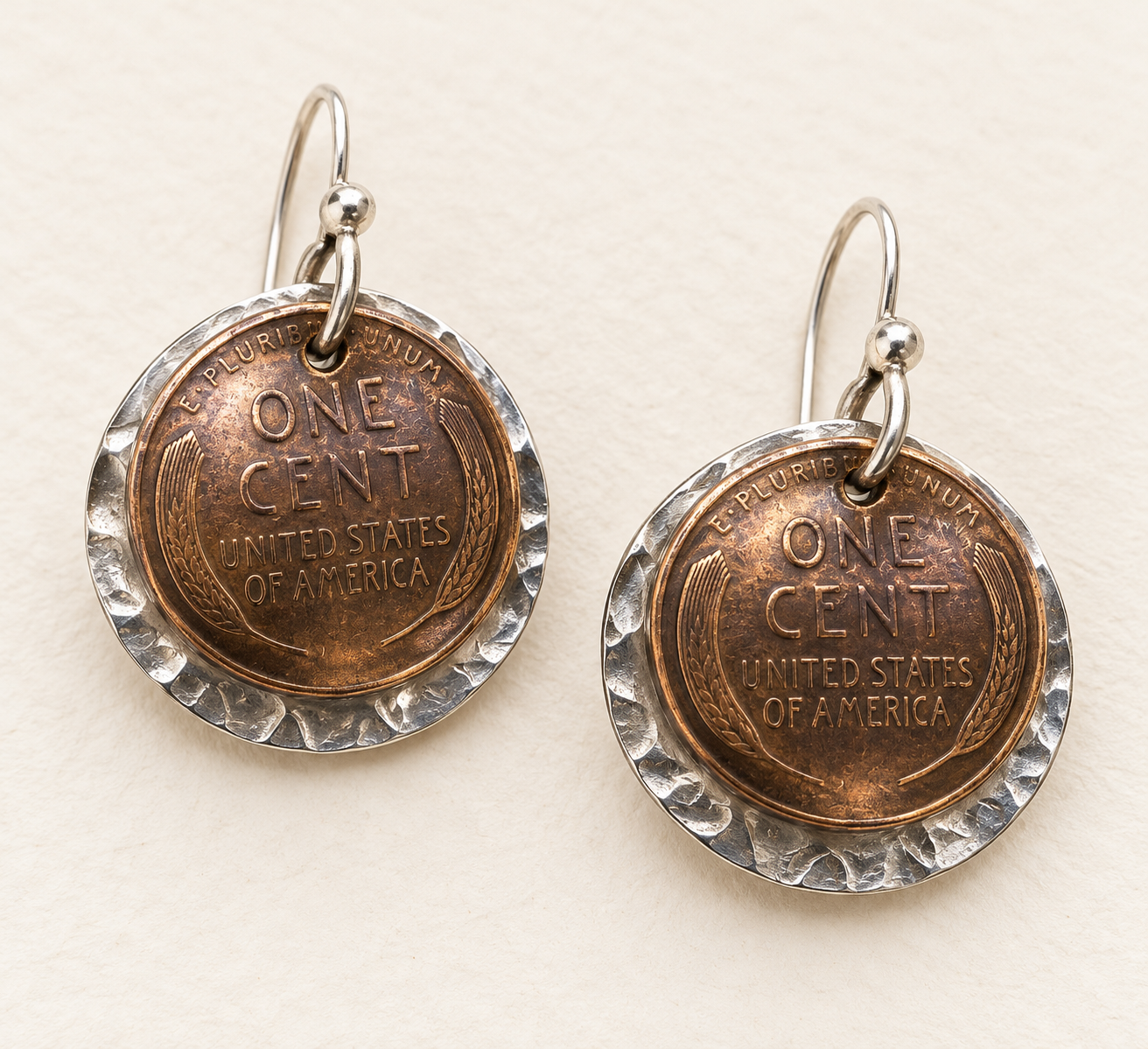 Wheat Penny & Sterling Earrings
