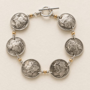 Wire Wrapped Mercury Dime Bracelet